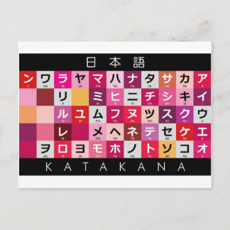 Carte Postale Table Katakana japonaise