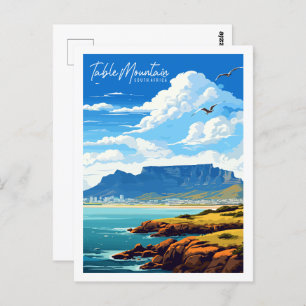 Carte Postale Table Mountain Afrique du Sud lieu de voyage vinta