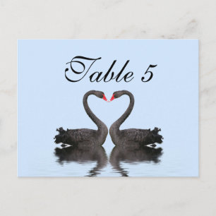 Carte Postale Table Number Card Romancing Swans Wedding Set