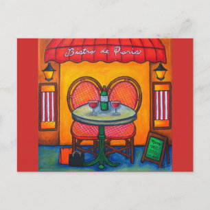 Carte Postale Table pour deux, Paris Bistro Par Lisa Lorenz