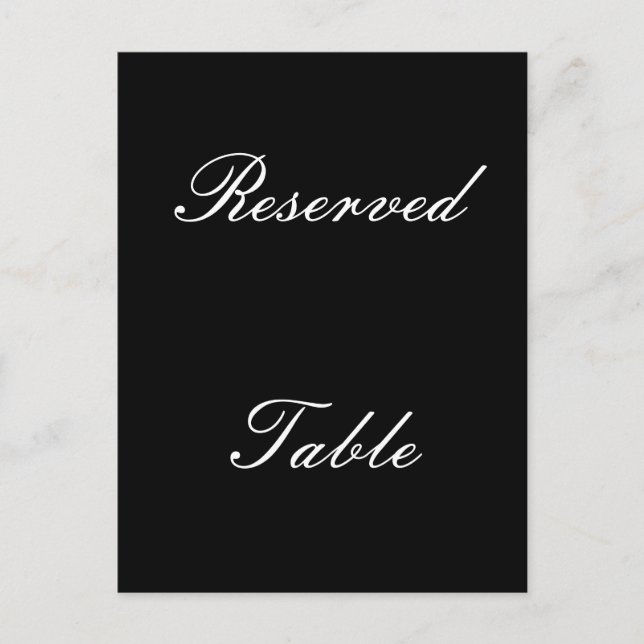 Carte Postale Table réservée (Devant)