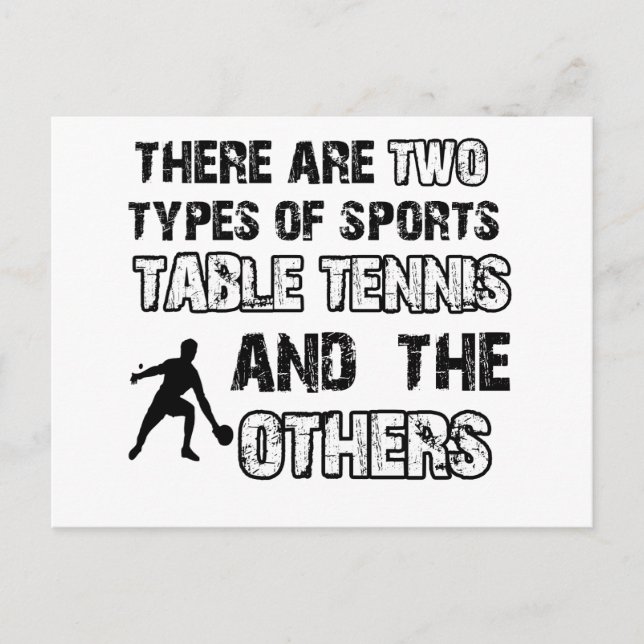 Carte Postale Table Tenins designs pour les amateurs de sport (Devant)
