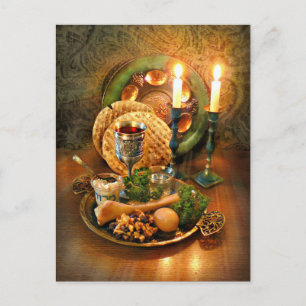Carte Postale Table, Vin & Matzah