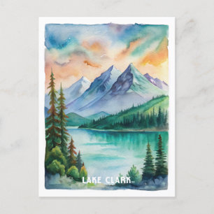 Carte Postale Tableau aquarelle du parc national du lac Clark