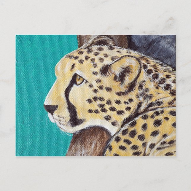 Carte Postale Tableau Cheetah (Devant)
