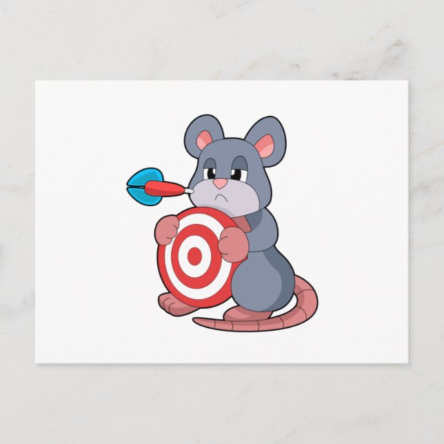Carte Postale Tableau de bord fléchettes de souris (Devant)