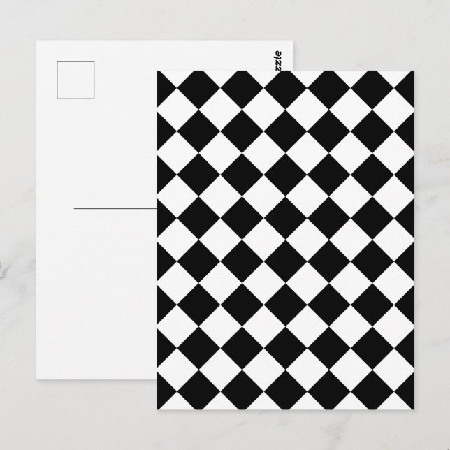 Carte Postale Tableau de bord noir et blanc À damiers Drapeau (Devant / Derrière)