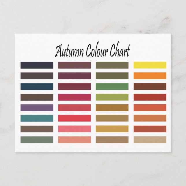 Carte Postale Tableau de couleurs d'automne (Devant)