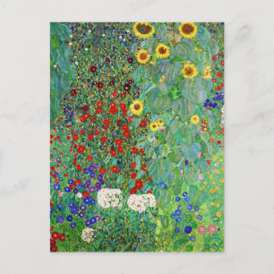 Carte Postale Tableau de jardin de ferme avec tournesols de Gust