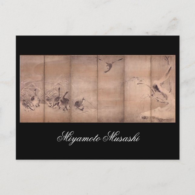 Carte Postale Tableau de Miyamoto Musashi, vers 1600 (Devant)