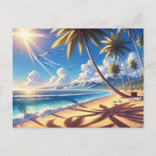 Carte Postale Tableau de plage du Paradis tropical