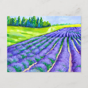 Carte Postale Tableau des champs de lavande