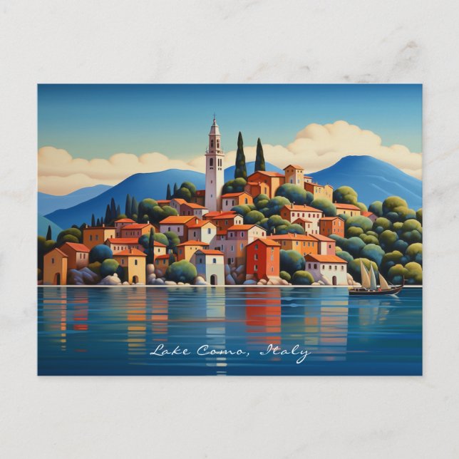 Carte Postale Tableau du lac de Côme | Italie | Art (Devant)
