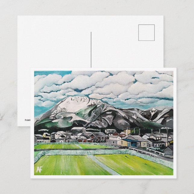 Carte Postale Tableau du Mont Fuji par Alfred Fox Collectable (Devant / Derrière)
