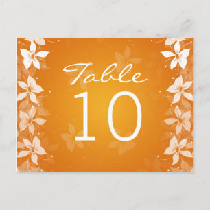 Carte Postale Tableau Floral Numéro Fleurs exotiques Orange