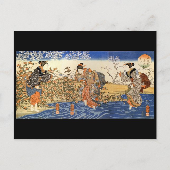 Carte Postale Tableau japonais c. Années 1800 (Devant)