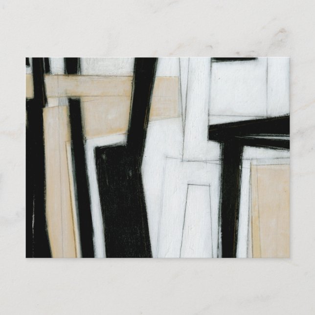 Carte Postale Tableau noir et blanc Abstrait (Devant)