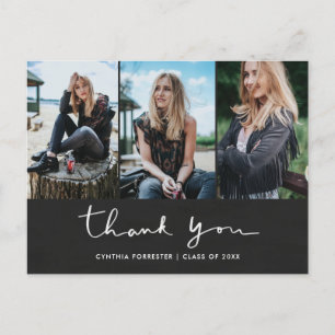 Carte Postale Tableau noir Merci de graduation Typographie Photo