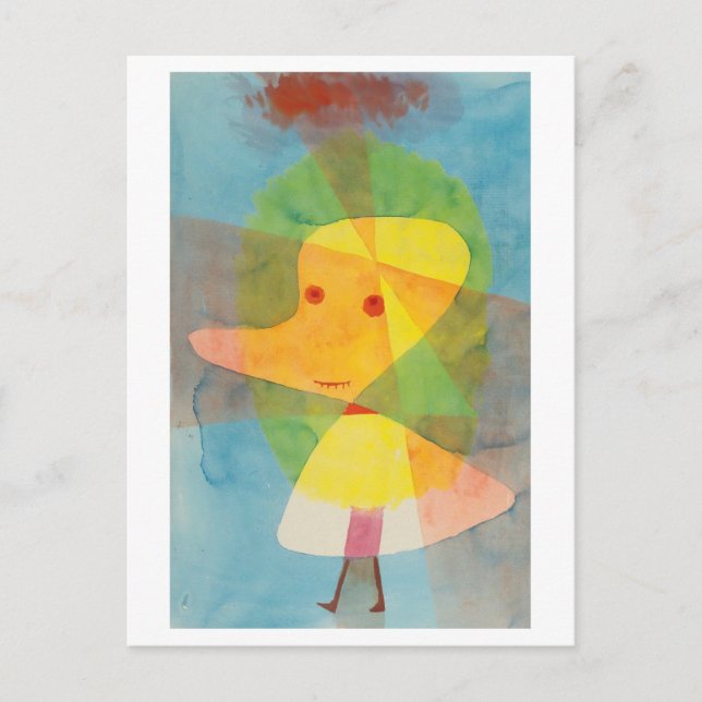 Carte Postale Tableau Paul Klee : "Petit fantôme de jardin" 1929 (Devant)