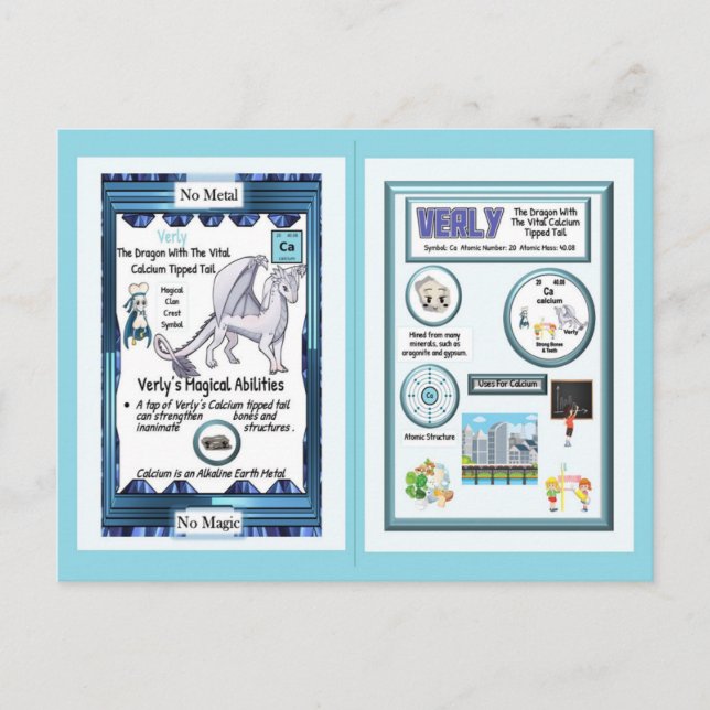 Carte Postale Tableau Périodique Dragon - Calcium (Devant)