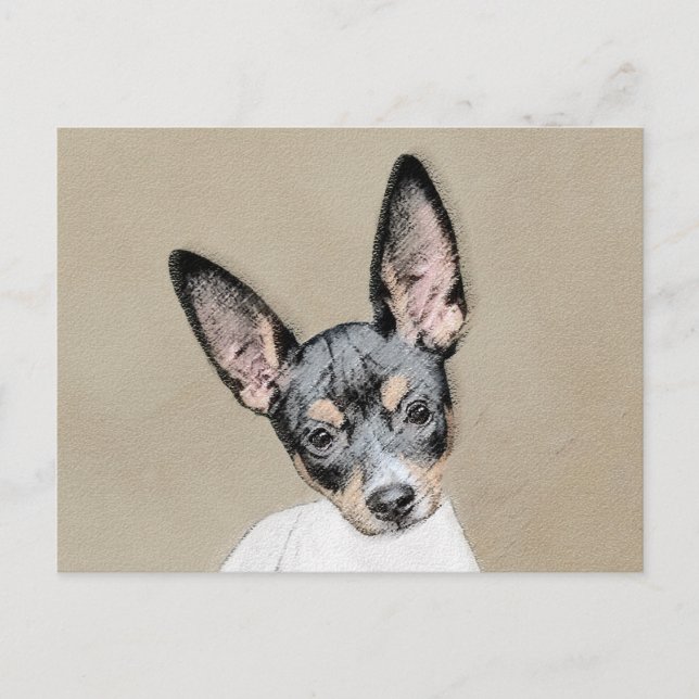 Carte Postale Tableau Rat Terrier - Cute Original Chien Art (Devant)