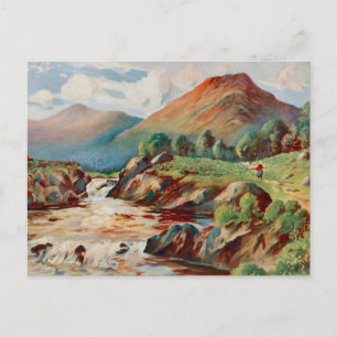 Carte Postale Tableau vintage de la rivière Conan à Ross-shire