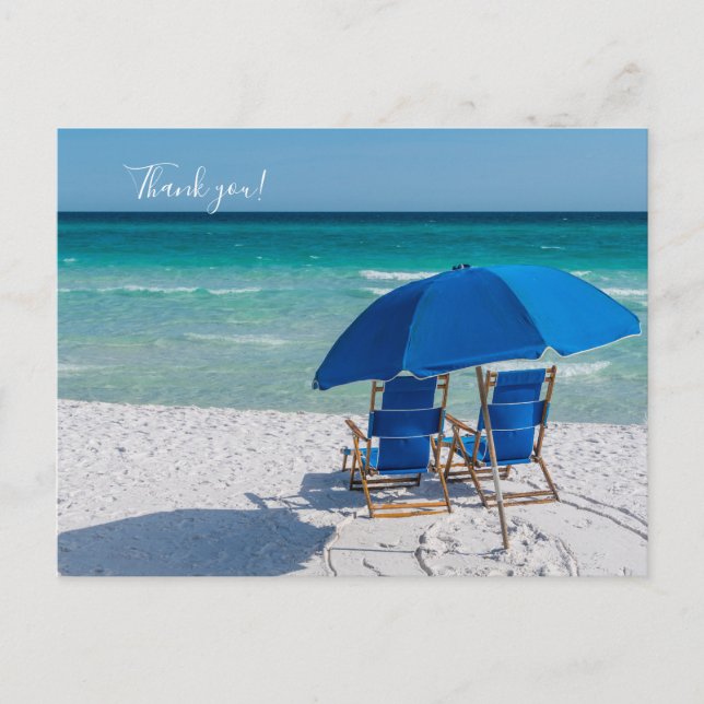 Carte Postale Tables et Parasol de Destin Floride Merci (Devant)
