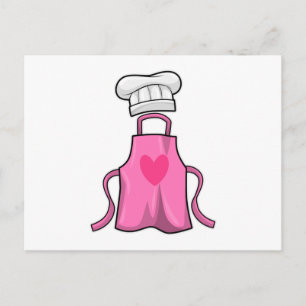 Carte Postale tablier de cuisine et casquette de Cuisine avec co