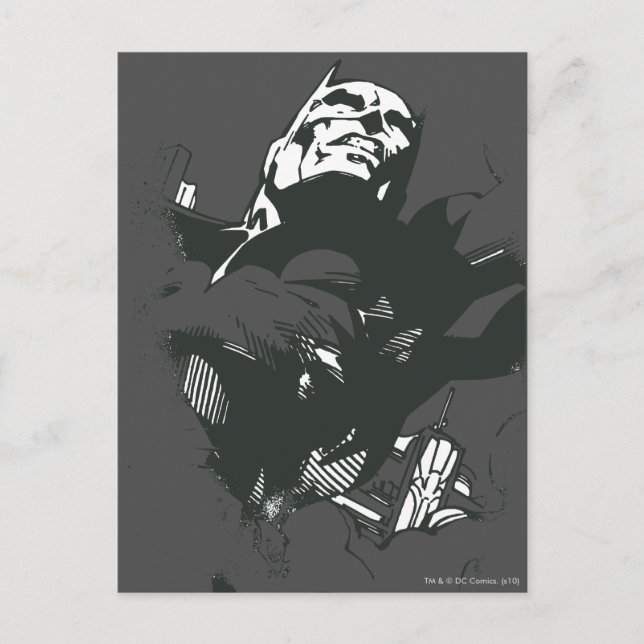 Carte Postale Tablier noir et blanc Batman (Devant)