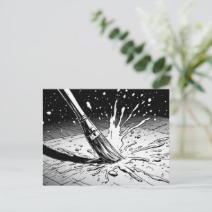 Carte Postale Tache de peinture au pinceau de style graphique no