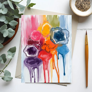 Carte Postale Tache de peinture   Peinture d'artiste à l'aquarel