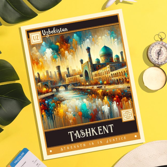 Carte Postale Tachkent, Ouzbékistan | Peinture Vintage (Créateur téléchargé)