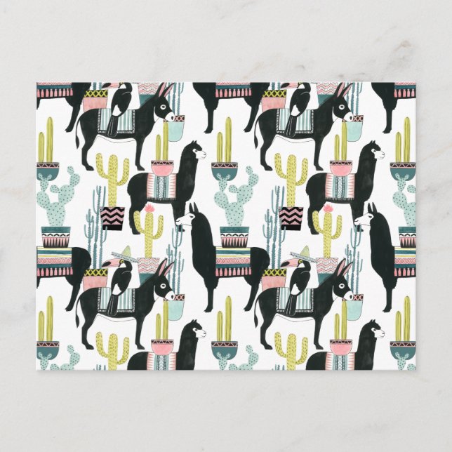Carte Postale Taco à propos d'amour | Motif Llama & Donkey (Devant)