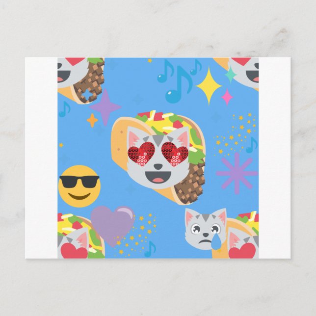 Carte Postale taco cat emoji (Devant)