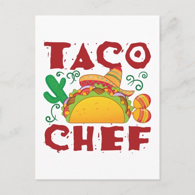 Carte Postale Taco Chef Taco Truck (Devant)