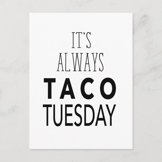 CARTE POSTALE TACO MARDI (Devant)