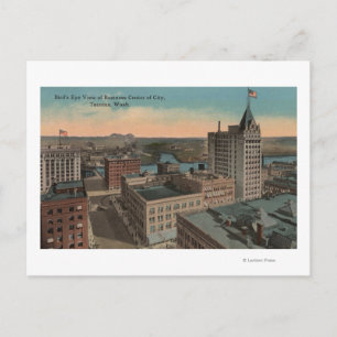 Carte Postale Tacoma, WA - Oiseau vue du centre-ville