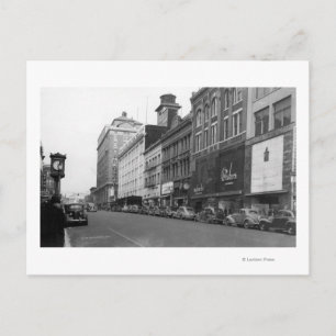 Carte Postale Tacoma, WA Vue de Broadway regardant vers le nord