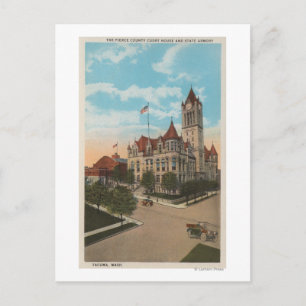 Carte Postale Tacoma, WA - Vue du tribunal du comté de Pierce
