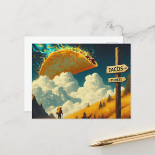Carte Postale Tacos dans 25 Miles Hiker avec Taco Géant dans le