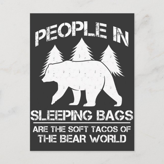 Carte Postale Tacos doux de l'ours Camping Nature Camper (Devant)