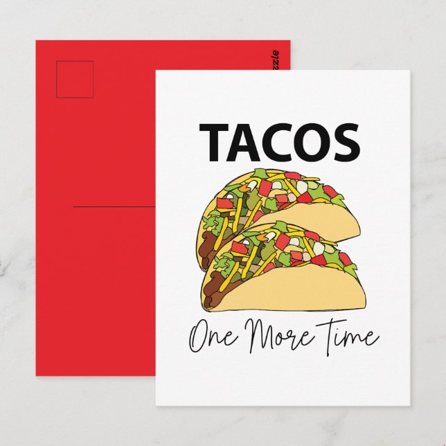 Carte Postale Tacos Une Fois De Plus Cuisine Mexicaine Taco (Devant / Derrière)