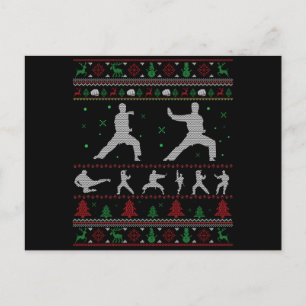Carte Postale Taekwondo Joyeux cadeau de Noël laid Noël