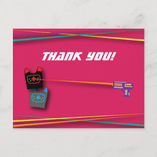Carte Postale Tag laser fille rose Anniversaire Merci de fête