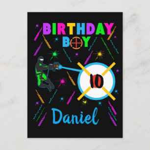 Carte Postale Tag laser Jeu d'anniversaire de la partie de garço