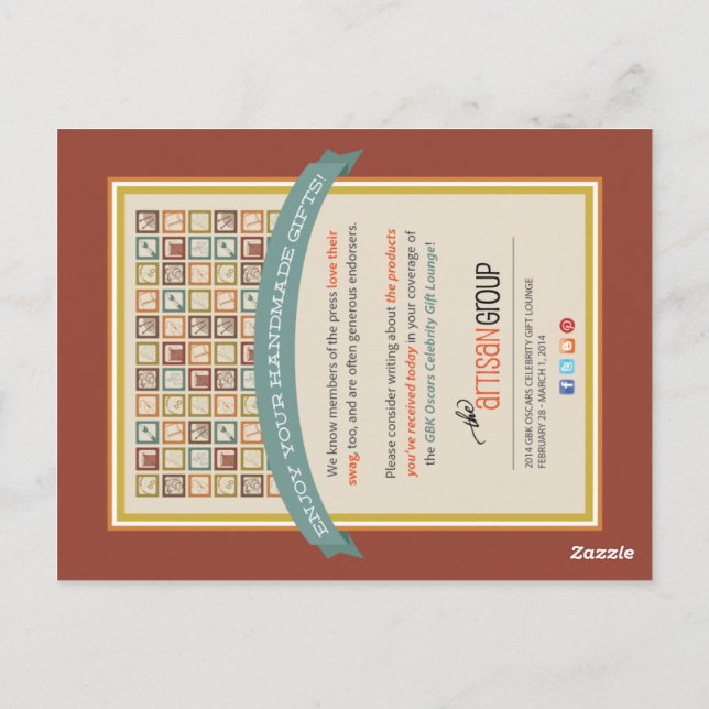 Carte postale TAG Oscars Press (Dos)