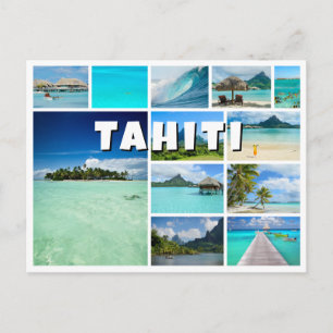 Carte Postale Tahiti collage de photos souvenir