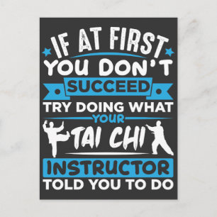 Carte Postale Tai Chi Fighter Silhouette Martial Arts Citation