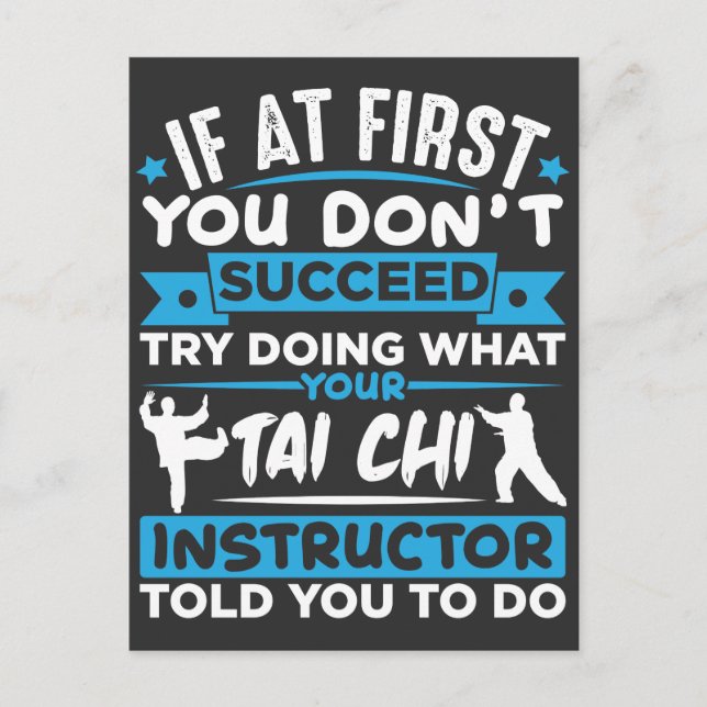 Carte Postale Tai Chi Fighter Silhouette Martial Arts Citation (Devant)