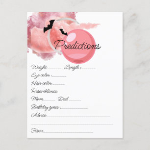 Carte postale taille rose bébé douche Prédictions